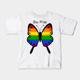 Gay Pride Butterfly Kids T-Shirt